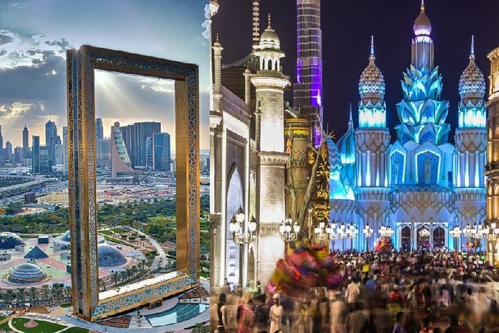 Experience the stunning views from the Dubai Frame and immerse in the lively culture and entertainment at Global Village where every corner unveils a new adventure for everyone.